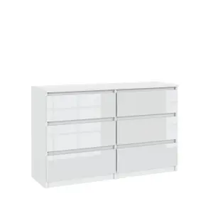 6-Drawer Chest of Drawers 120cm White - Creative Furniture