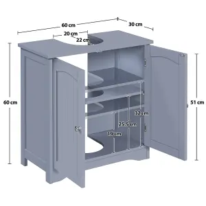 Yaheetech Grey Freestanding Bathroom Under Sink Cabinet