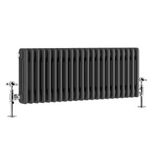 Right Radiators 300x1012 mm Horizontal Traditional 3 Column Cast Iron Style Radiator Anthracite