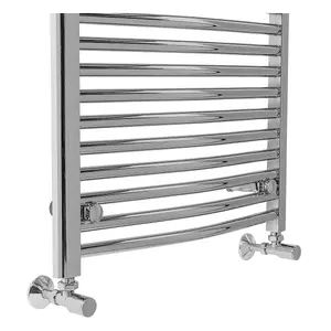 Right Radiators 1600x600 mm Bathroom Curved Heated Towel Rail Radiator Warmer Ladder Chrome