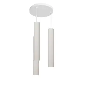 Luminosa Tuba Cluster Pendant Ceiling Light White 30cm