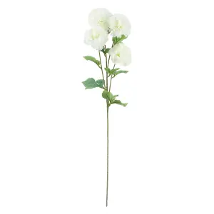 Pack of 6 x 70cm White Artificial Carnation Stem - 4 Flowers