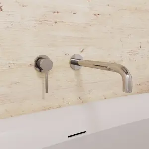 Nes Home Basin Sink Chrome Modern Brass Bathroom Wall Mounted Tap