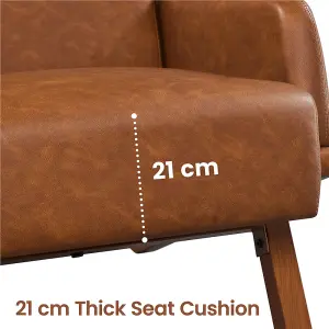 Yaheetech Oversized Upholstered Accent Armchair - Brown