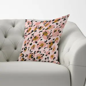 Hand Drawn Pink Leopard Print Cushions 60cm x 60cm