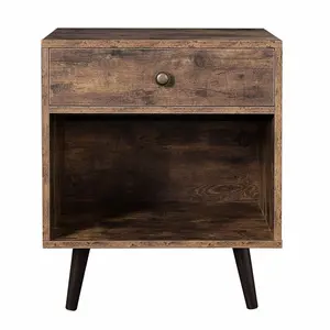 Monterey 1 Drawer Bedside Table Rustic Brown