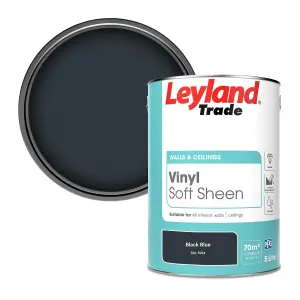 Leyland Trade Vinyl Soft Sheen Walls & Ceilings Emulsion Paint Black Blue (RAL 5004) - 5L