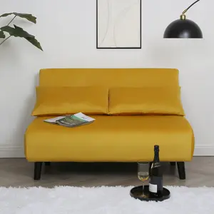 Aurora Double Sofa Bed  Yellow Velet