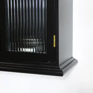 Melody Maison Black Reeded Glass Wall Cabinet