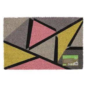 Eco-Friendly Latex Backed Coir Door Mat, Abstract