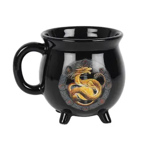 Anne Stokes Litha Cauldron Heat Changing Mug Black/Yellow (One Size)