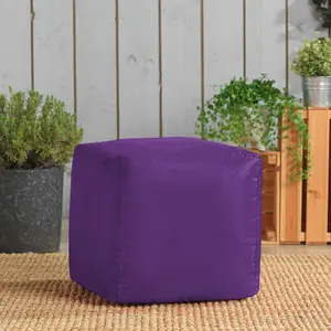 Veeva Outdoor Bean Cube Purple Bean Bag Pouffe