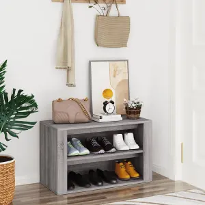 Berkfield Shoe Rack Grey Sonoma 75x35x45 cm Engineered Wood