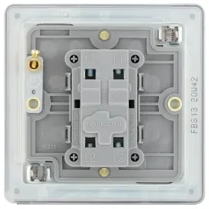 GoodHome 20A Single 2 way Screwless Intermediate switch Matt Steel effect