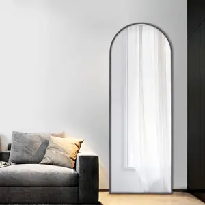 Salma Metal Flat Mirror Gunmetal/Bevel Edge / 170cm H x 61cm W