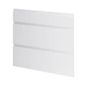 GoodHome Garcinia Integrated handle Gloss light grey Drawer front, Pack of 1 (H)715mm (W)797mm (T)19mm