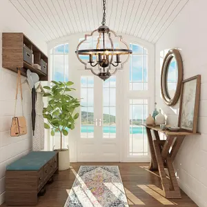 Garwarm 4-Light Farmhouse Orb Metal Pendant Light