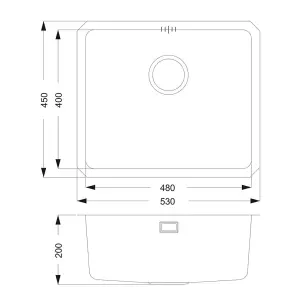 Liquida K0124SS 1.0 Bowl Reversible Undermount Stainless Steel Kitchen Sink