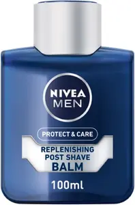 NIVEA MEN Protect & Care Replenishing Post Shave Balm (100Ml), Aftershave Balm For Men, Soothing Post Shave Balm, NIVEA After Shave Balm Aloe Vera &