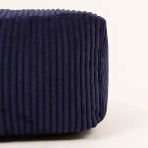 icon Theo Corduroy Bean Bag Pouffe Navy Blue Footstool Bean Bags