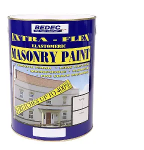 Bedec Extra Flex Masonry Paint - Brilliant White - 5 Litre