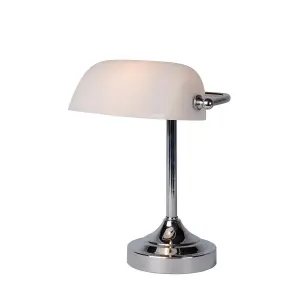 Lucide Banker Classic Desk Lamp - 1xE14 - Chrome