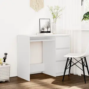 Berkfield Desk White 90x45x76 cm Engineered Wood