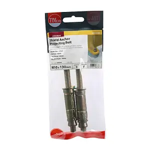 TIMCO Shield Anchors Projecting Bolt Gold - M10:60P (M10 x 130)