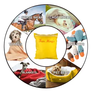 Fur Magic Pet Laundry Bag & Pair of Hair Catchers - Keeps Your Washing Machine Free From Pet Hair, Yellow