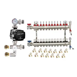 Warmer System Underfloor Heating 12 Port PSW Manifold with Grundfos Pump and Blending Valve Set