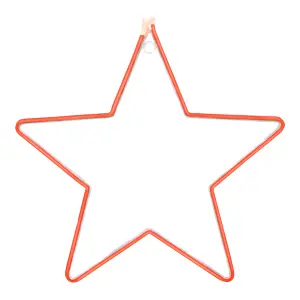 Red LED White Star Silhouette (H) 375mm