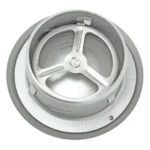 SPARES2GO Stainless Steel Round Ceiling Extractor Exhaust / Supply Wall Vent (4" / 100mm)