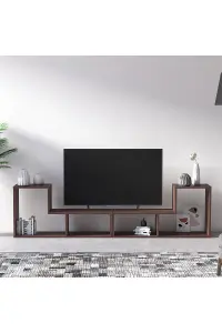 Legon TV Stand and Bookshelf with Free Combination, 190 x 55 x 40 cm TV Unit Table for TVs up to 60 inch, Walnut