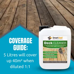 Smartseal Decking Cleaner, Fast Acting Deck Cleaner, Removes Moss, Lichen, Green Algae, Dirt and Black Spot, 5L