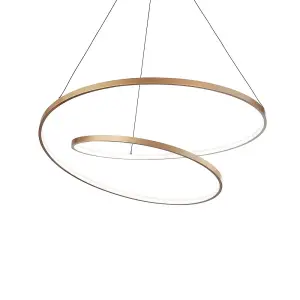 Luminosa Oz LED Decorative Swirl Integrated Pendant Light Gold, 3000K