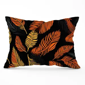 Orange Feather Leaves Cushions 33cm x 48cm