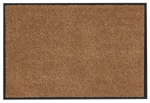 Washamat Caramel Plain Heavy duty Barrier mat, 90cm x 60cm