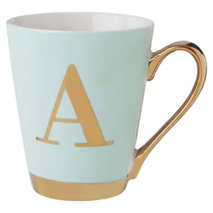 Maison by Premier Mimo Green Frosted Deco A Letter Monogram Mug