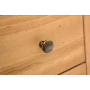 Lucca 2 Drawer Petite Bedside Table Brass Knob