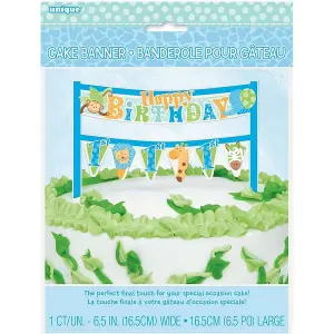 Unique Party Safari 1st Birthday Cake Topper Blue (One Size)