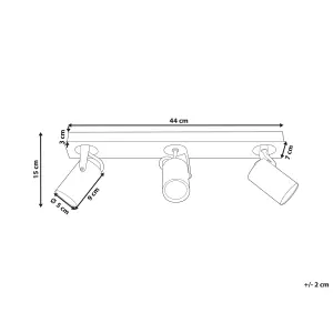 3 Light Spotlight Metal Bar Brass KLIP