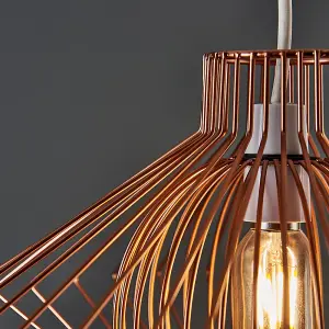 ValueLights Sinat Disperse Geometric Design Copper Wire Basket Cage Ceiling Pendant Light Shade