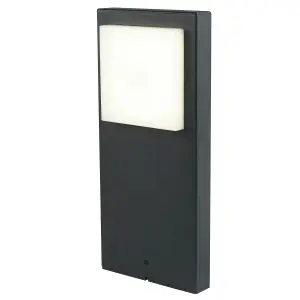 GoodHome Lutak Contemporary Dark grey Mains-powered 1 lamp Integrated LED Outdoor Post light (H)400mm