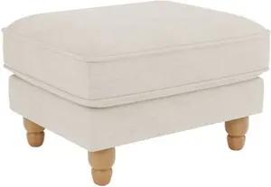 Dunelm Beatrice Luna Fabric Footstool, Country, Luna Natural