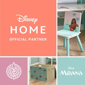 Disney Moana Two Step Stool for Kids, Wooden Double Step Stool for Toddlers - Durable and Sturdy Design and Easy Assembly