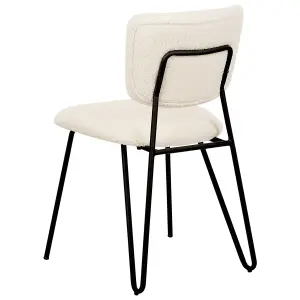 Set of 2 Dining Chairs NELKO Boucle Off-White