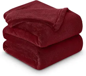 GC GAVENO CAVAILIA Luxury Faux Fur Throw 150x200 CM Red Fleece Blanket for Double Bed & Sofa Bed