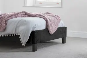 Birlea Berlin Single Bed Black Crushed Velvet