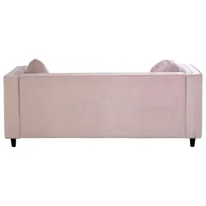 Interiors by Premier Farah 3 Seat Pink Velvet Sofa