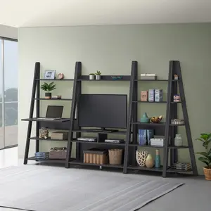 Arelious Ladder Bookcase Black